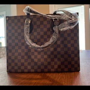 Brown Checkered Bag